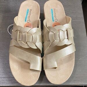 BareTraps Gold Woven Sandals
